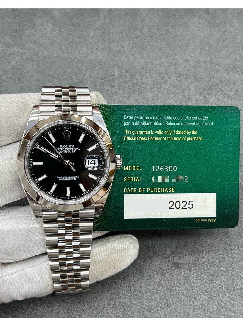 Rolex Datejust 41 – Bright Black Dial | Oystersteel | Jubilee Bracelet | Reference 126300 - 2025