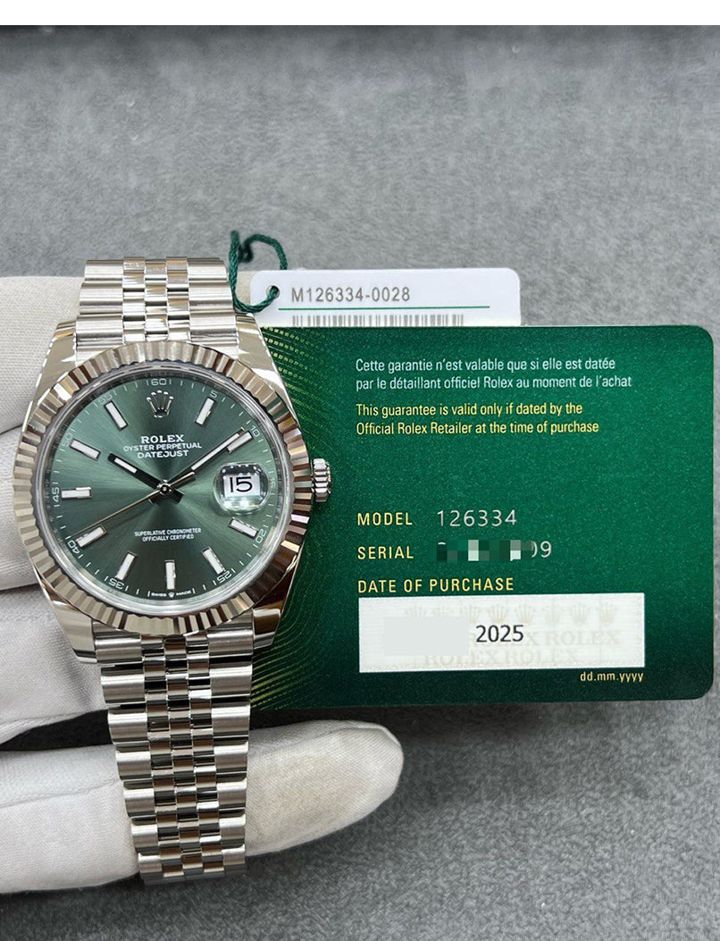 Rolex Datejust 41 – Mint Green Dial | Oystersteel & White Gold | Jubilee Bracelet | Reference 126334 - 2025