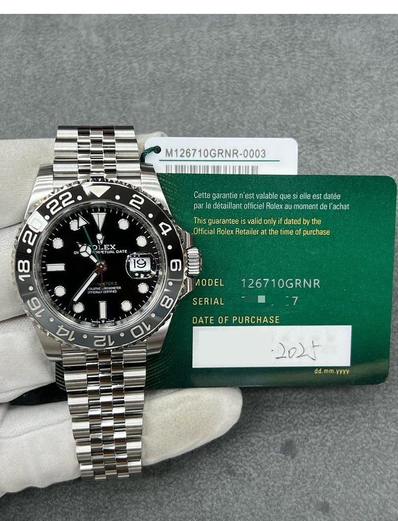 Rolex GMT-Master II – Black & Grey Bezel | Oystersteel | Jubilee Bracelet | Reference 126710GRNR - 2025