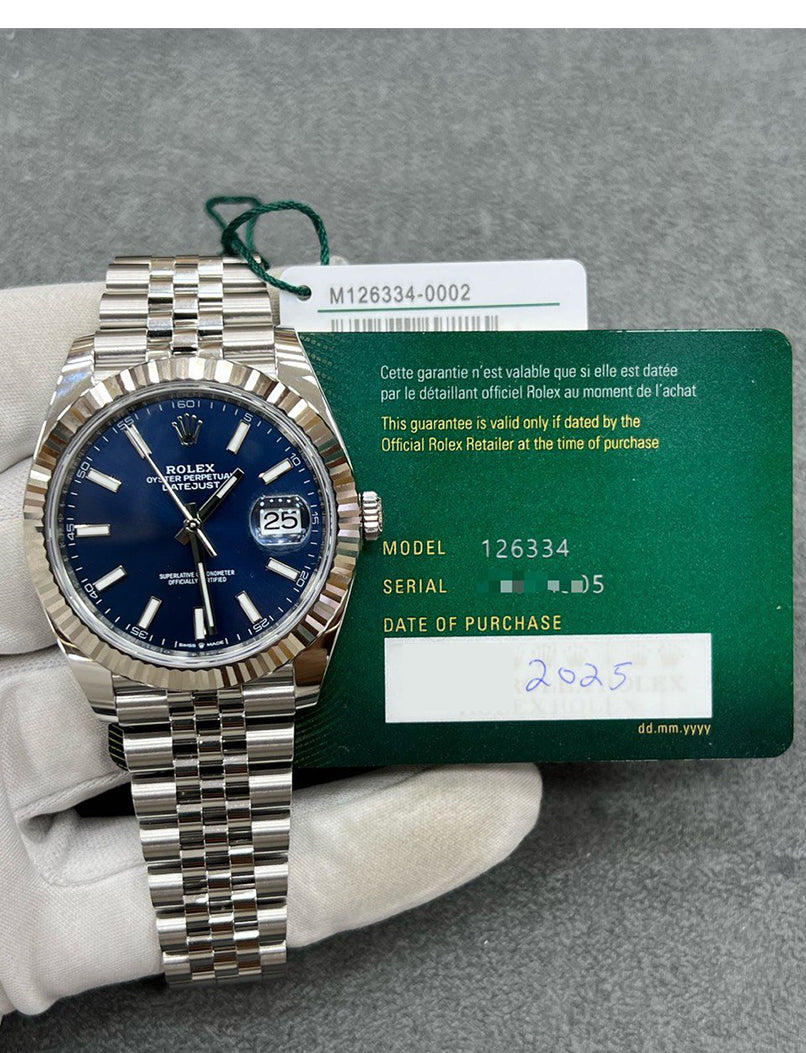 Rolex Datejust 41 – Bright Blue Dial | Oystersteel & White Gold | Jubilee Bracelet | Reference 126334 - 2025