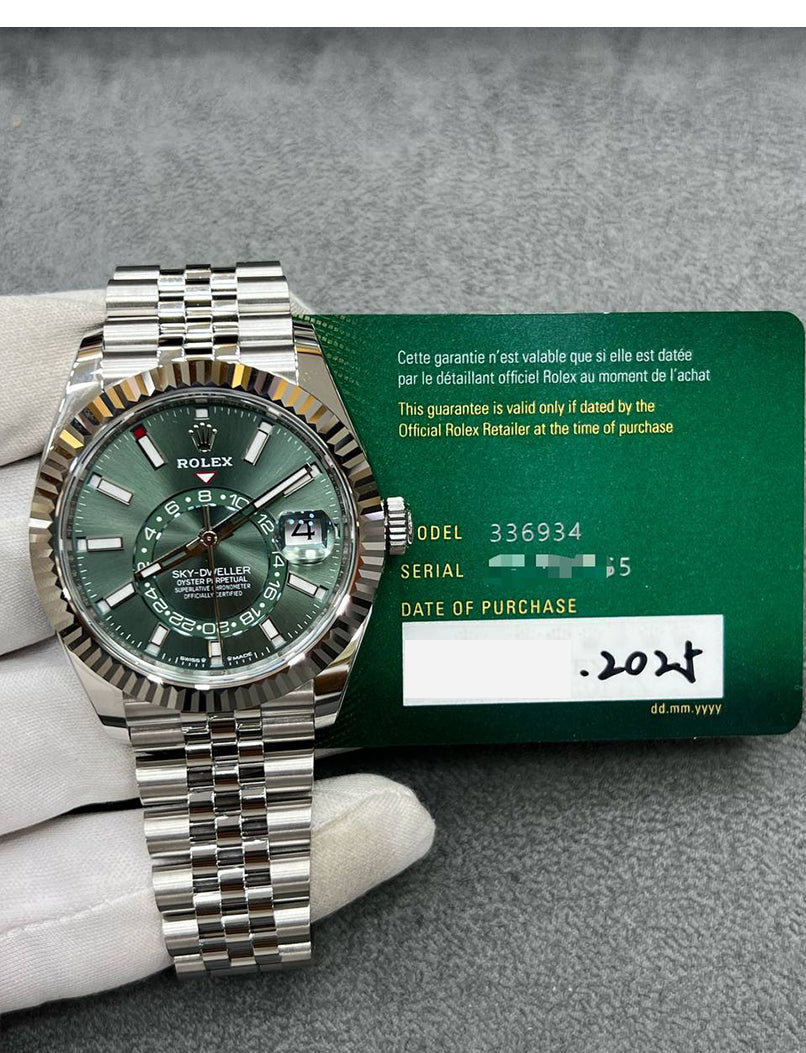 Rolex Sky-Dweller – Mint Green Dial | Oystersteel & White Gold | Jubilee Bracelet | Reference 336934 - 2025