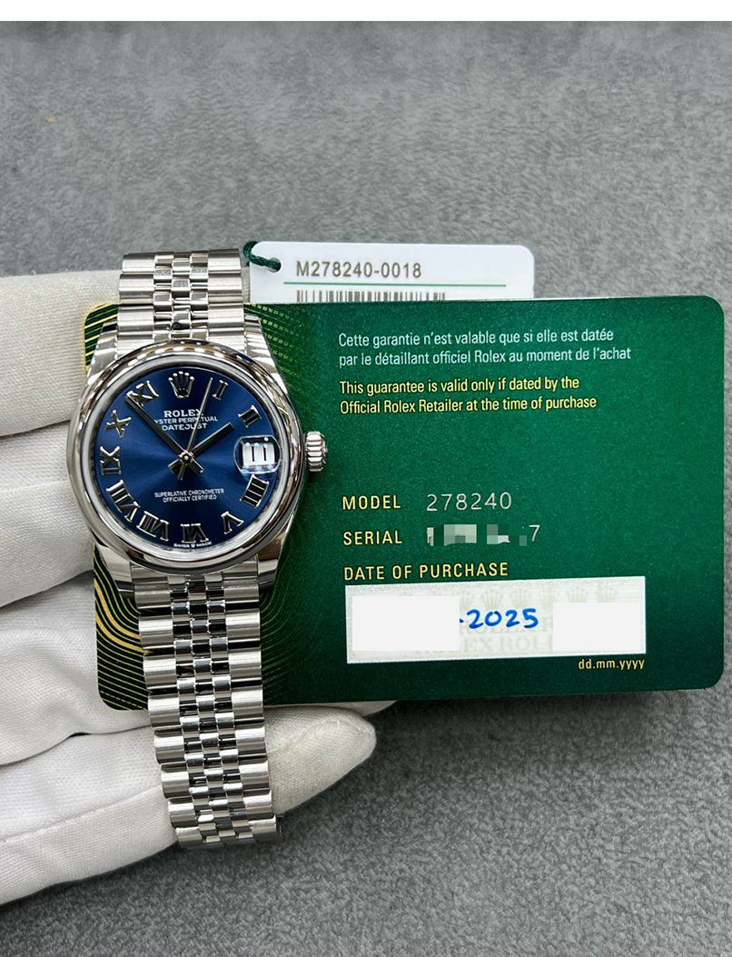 Rolex Datejust 31 – Oystersteel | Bright Blue Dial | Jubilee Bracelet | Reference 278240 - 2025