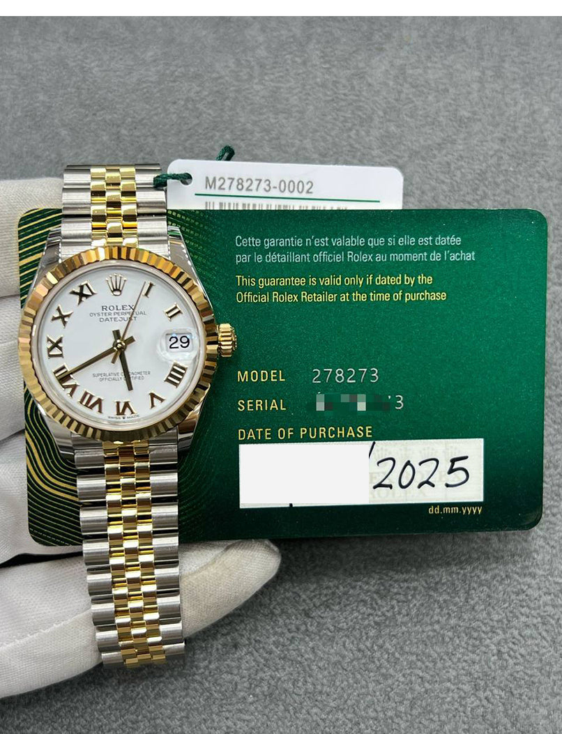 Rolex Datejust 31 – Yellow Rolesor | White Dial | Jubilee Bracelet | Reference 278273