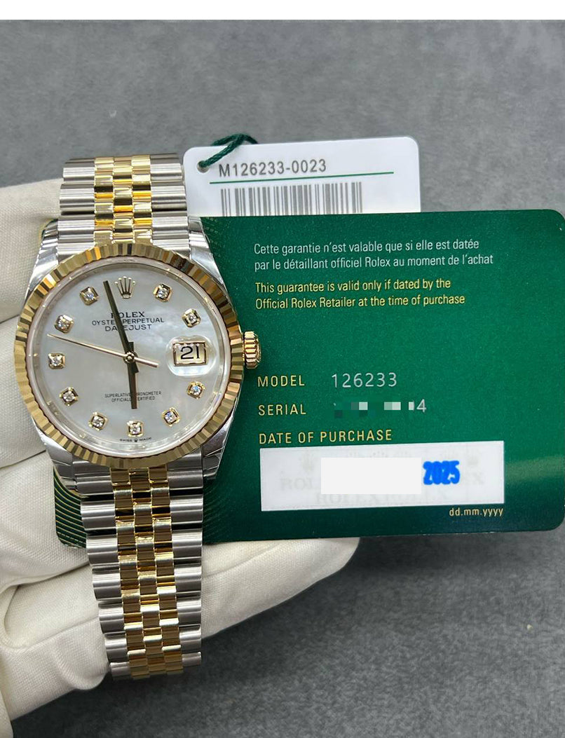 Rolex Datejust 36 – Mother-of-Pearl Diamond Dial | Oystersteel & Yellow Gold | Jubilee Bracelet | Reference 126233 - 2025