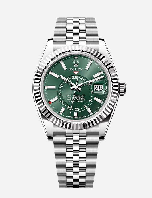 Rolex Sky-Dweller – Mint Green Dial | Oystersteel & White Gold | Jubilee Bracelet | Reference 336934 - 2025
