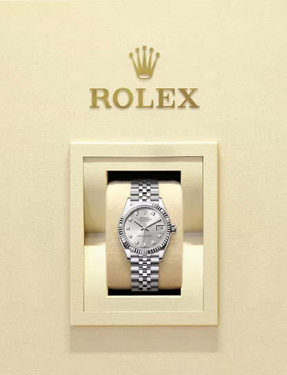 Rolex Datejust 31 – White Rolesor | Silver Diamond Dial | Jubilee Bracelet | Reference 278274